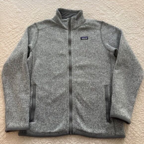 Patagonia Kid's Better Sweater Fleece Jacket, salt grey,  Size XL(14) - Picture 1 of 6